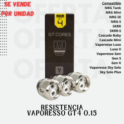 RESISTENCIA VAPORESSO GT4 0.15