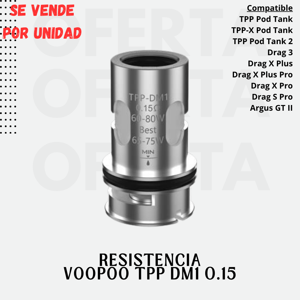 RESISTENCIA VOOPOO TPP DM1 0.15