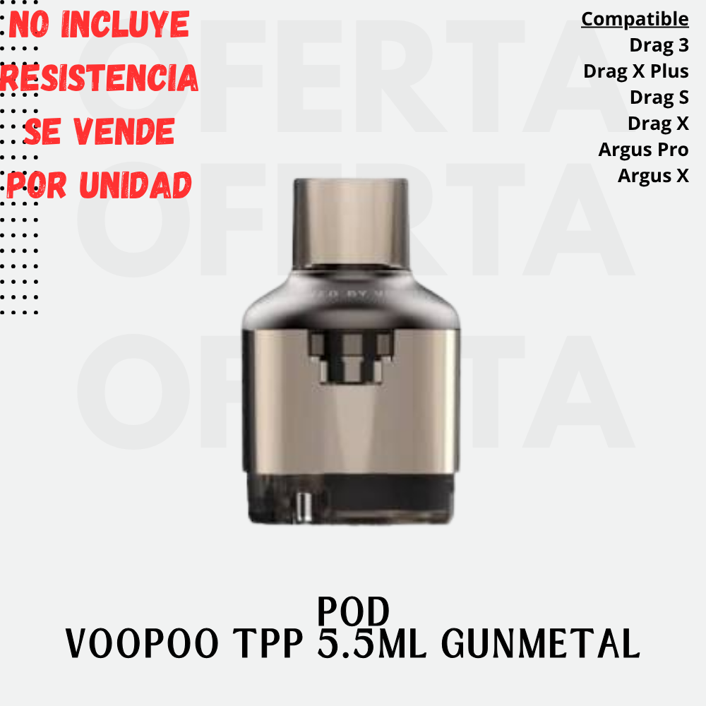 POD VOOPOO TPP 5.5ML GUNMETAL