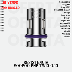 RESISTENCIA VOOPOO PNP TW15 0.15